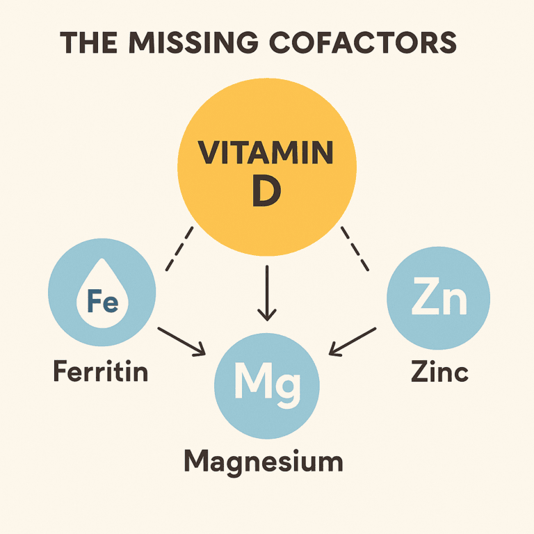 Diagram illustrating how vitamin D cofactors may influence hair loss pathways